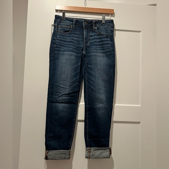 American Eagle Blue Cropped Ankle Jeans - Picture 1 of 5